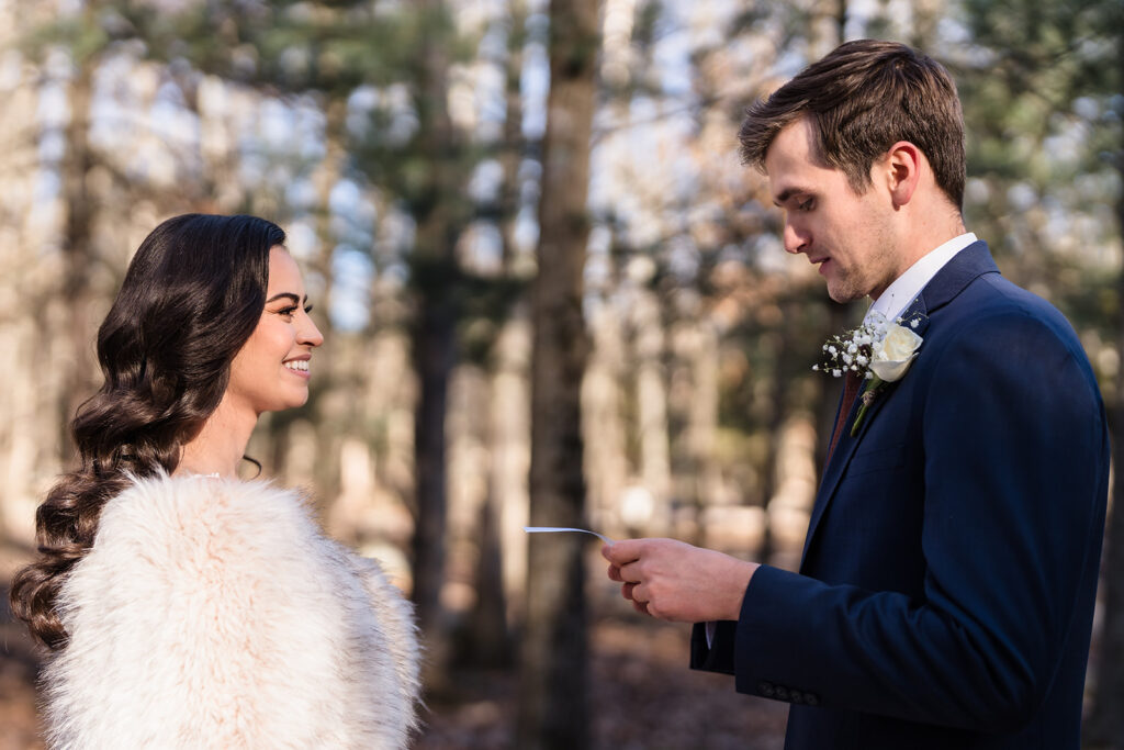 Ceremony during an elopement wedding.